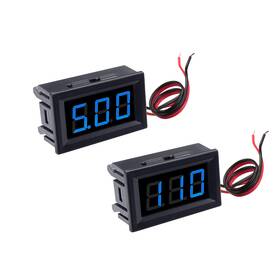 Crocsee Cs.3b.016.02 2pack Dc 5-120v Mini Voltmeter Blue Led Digital Display Compact