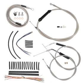 Ibhfxbdzx118 Ironbrotherhood Softail Fat Boy 14 Inch Bar Clutch Brake Idle Cable Kit For Flst 2000-2006 Chrome