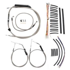 Ironbrotherhood Ibhfxbdzx5 Low Rider Brake Line And Clutch Cable Kit For 1996-2006 Dyna No Abs With 14 Inch Bar
