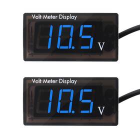 Juzitao 687117709769 2pcs Dc 5-28v Car Digital Voltmeter 12v Voltage Meter Audio Gauge Blue