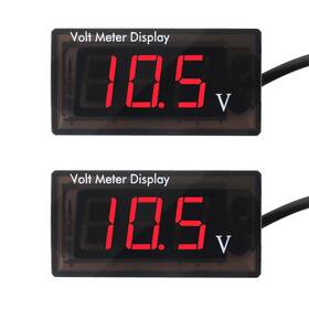 Juzitao 687117709776 2pcs Dc 12v Car Digital Voltmeter Gauge 5-28v Waterproof Led Display Red