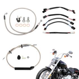 Mokfxbdzx006 Mokitdora Softail Extension Cable Kit Clutch Throttle For Harley 18-up N/abs 12 Inch Bar