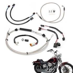 Mokfxbdzx007 Mokitdora 16ftft Softail Cable Kit Clutch Throttle Brake Line For Harley 2018-up N/abs