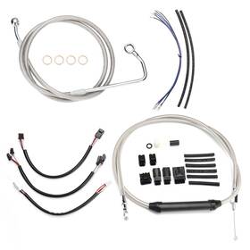 Mokfxbdzx123 Mokitdora 14ftft Handlebar Extended Cable Kit For Harley Softail 2016-2017 With Abs Silver