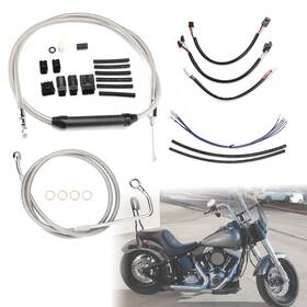 Mokfxbdzx125 Mokitdora 12ftft Handlebar Extended Cable Kit Throttle For Harley Softail 16-17 With Abs