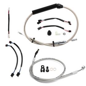 Mokfxbdzx131 Mokitdora 14 Inch Bar Extension Clutch Brake Throttle Cable For Harley Softail 18-up With Abs