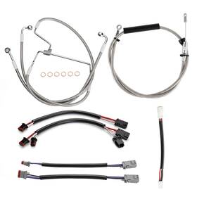 Precisionride Prfxbdzx047 12 Inch Bar Extended Brake And Clutch Cable Tbw Wire Kit For Touring 2021-2023 N/abs