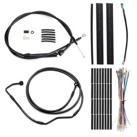 Precisionride Prfxbdzx079 12 Inch Cable Extended Clutch Brake Line Kit For Harley Street Glide 08-13 With Abs