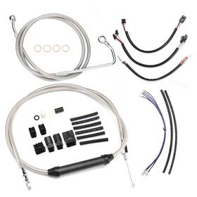 Prfxbdzx61 Precisionride 14ftft Handlebar Extension Cable Kit For Harley Softail 2016-2017 With Abs Silver