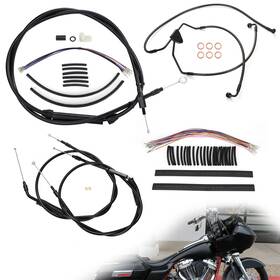 Sgwfxbdzx139 Steelthunor Touring 14 Inch Bar Extended Cable Kit For Harley 2000-2006 Street Glide Without Abs
