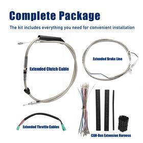 Wgs3fxbdzx43-14 Steelthunor 14 Inch Bar Extended Clutch Brake Cable Kit For 08-13 Street Electra Glide With Abs