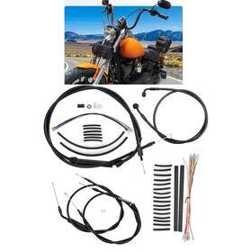Tigersgate Tigfxbdzx107 16 Inch Handlebar Extended Clutch Cable Brake Line For 96-06 Dyna Low Rider No Abs
