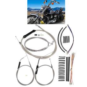 Tigersgate Tigfxbdzx118 16 Inch Handlebar Clutch Cable Brake Line For 96-06 Dyna Low Rider Wide Glide No Abs
