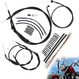 Wgsfxbdzx132 Tigersgateparts 12 Inch Dyna Extended Kit Brake Line Clutch Throttle Cables For Harley 07-13 N/abs