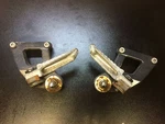 2001 Kawasaki ZX6E ZZR600 Ninja Passenger Peg Bracket Exhaust Hanger Mount Pair. Fixed Price $32.00.