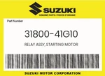 Suzuki Genuine Relay Assy, Starting Motor 31800-41G10. Fixed Price $97.22.