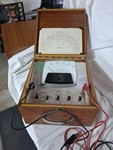 Vintage Mid Century Auto Dwell Tach, Voltage Meter Wooden Case. Fixed Price $25.00.