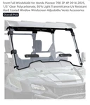 Full Windshield Front Windscreen For Honda 700-2/PIONEER 700-4 2014-2025. Fixed Price $100.00.
