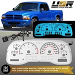Blue/green Glow Gauge White Overlay For 97-99 Dodge Dakota Durango Cluster. Fixed Price $39.95.