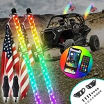 2X 4FT Rgb Led Whip Lights Mount Kit W/antenna Flag Fit Polaris Rzr Pro 2022+. Fixed Price $139.49.