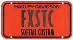 1986 Harley Davidson Fxstc Softail Custom Dealer Showroom Display License Plate. Fixed Price $62.95.