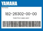 Yamaha Genuine Throttle Cable Assy 1B2-26302-00-00. Fixed Price $62.56.
