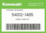 Kawasaki Genuine Cable-throttle 54012-1485. Fixed Price $44.32.