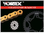 Suzuki 2004-2005 GSXR600 Vortex 520 Chain & Steel Sprocket Kit 15-45 150 Links. Fixed Price $247.22.