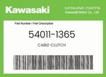 Kawasaki Genuine Cable-clutch 54011-1365. Fixed Price $46.46.