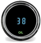 Dakota Digital Oil Pressure Gauge 1/16" Teal Display Chrome Bezel HLY-3032. Fixed Price $189.99.