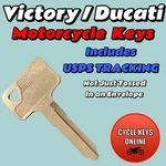 Victory Ducati Motorcycle Keys Cut For Codes B111111-B114134. Fixed Price $9.99.